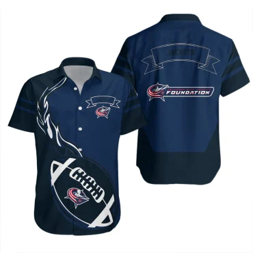 Columbus Blue Jackets Gridiron Fury Hawaiian Shirt