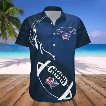Columbus Blue Jackets Gridiron Fury Hawaiian Shirt