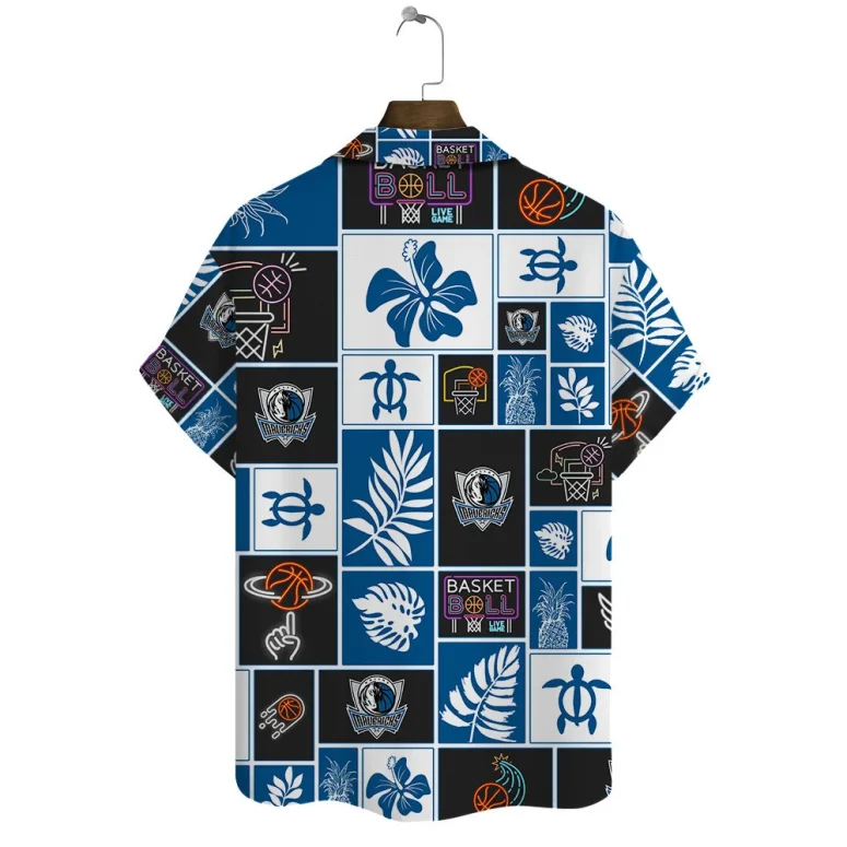 Dallas Mavericks Bold Blocks Hawaiian Shirt