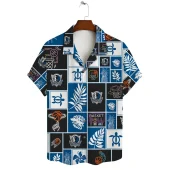 Dallas Mavericks Bold Blocks Hawaiian Shirt Front - TeeAloha