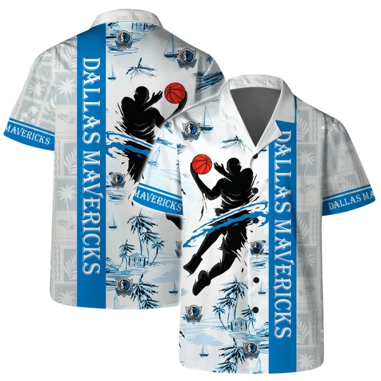 Dallas Mavericks Coastal Hoops Hawaiian Shirt