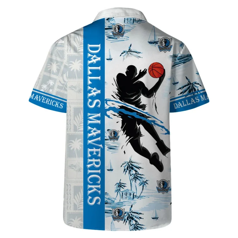 Dallas Mavericks Coastal Hoops Hawaiian Shirt