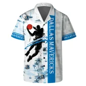 Dallas Mavericks Coastal Hoops Hawaiian Shirt Front - TeeAloha