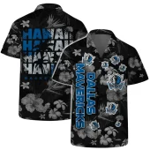 Dallas Mavericks Floral Blackout Hawaiian Shirt