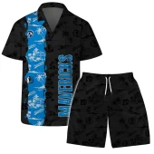 Dallas Mavericks Palm Breeze Hawaiian Shirt Front With Short - TeeAloha