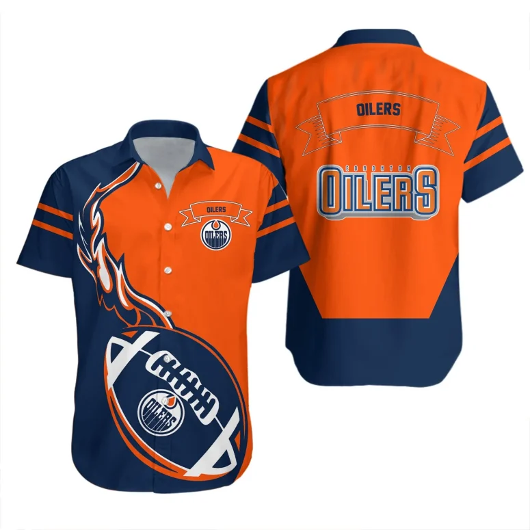 Edmonton Oilers Fireball Fantasy Hawaiian Shirt