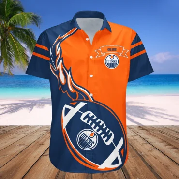 Edmonton Oilers Fireball Fantasy Hawaiian Shirt
