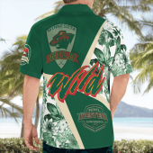 Floral Victory Minnesota Wild Hawaiian Shirt Back - TeeAloha