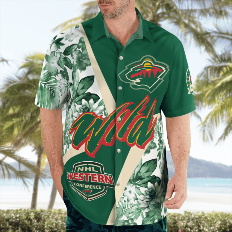 Floral Victory Minnesota Wild Hawaiian Shirt