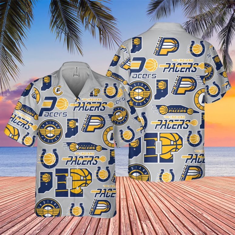 Indiana Pacers All-Over Print Tropical Hawaiian Shirt