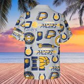 Indiana Pacers All Over Print Tropical Hawaiian Shirt Back - TeeAloha