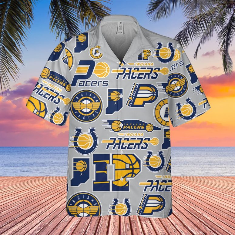 Indiana Pacers All-Over Print Tropical Hawaiian Shirt