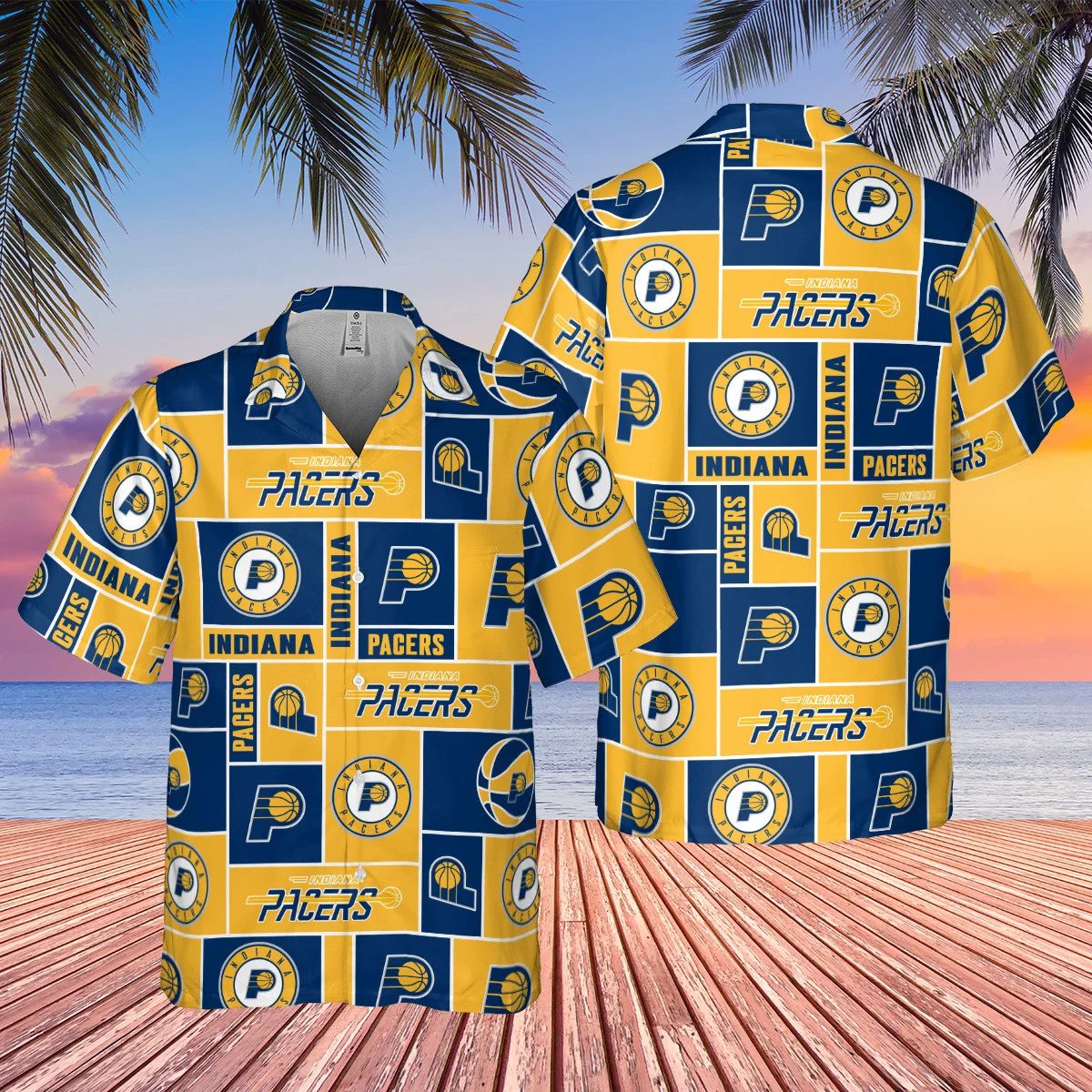 Indiana Pacers Block Style Beach Hawaiian Shirt