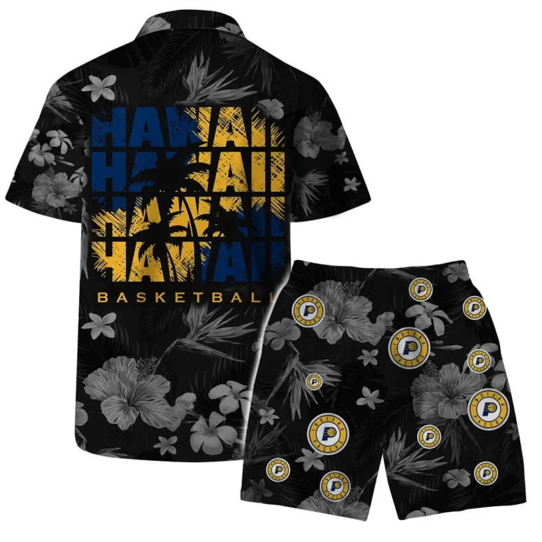 Indiana Pacers Hawaiian Floral Blackout Shirt