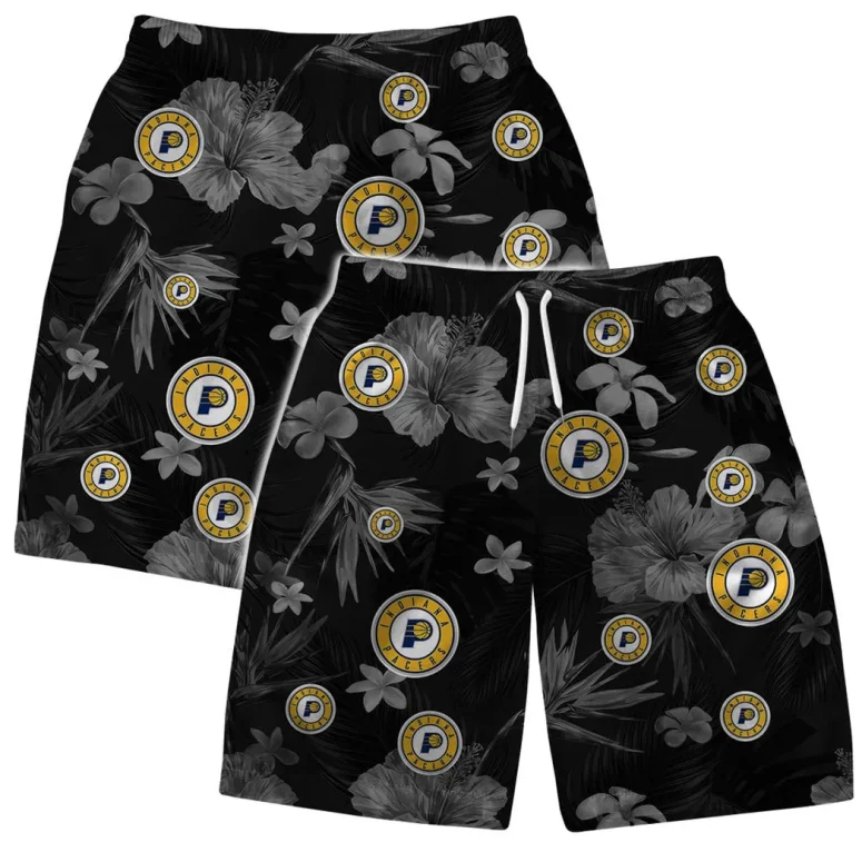 Indiana Pacers Hawaiian Floral Blackout Shirt