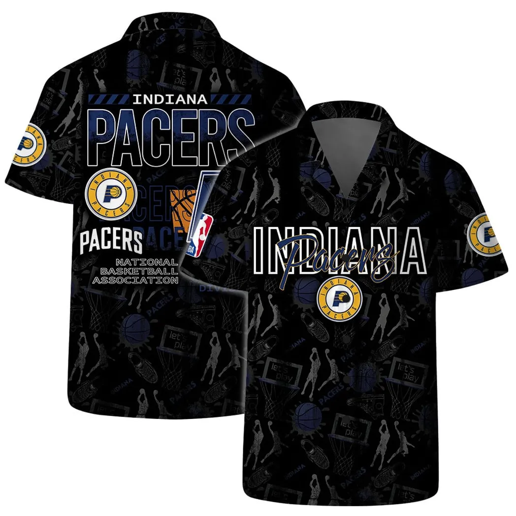 Indiana Pacers NBA Court Style Hawaiian Shirt