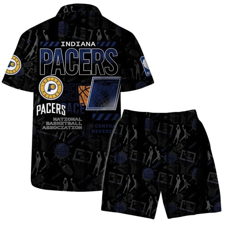 Indiana Pacers NBA Court Style Hawaiian Shirt
