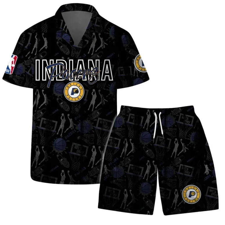 Indiana Pacers NBA Court Style Hawaiian Shirt
