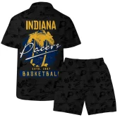 Indiana Pacers Palm Paradise Hawaiian Shirt Back With Short - TeeAloha