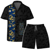 Indiana Pacers Palm Paradise Hawaiian Shirt Front With Short - TeeAloha