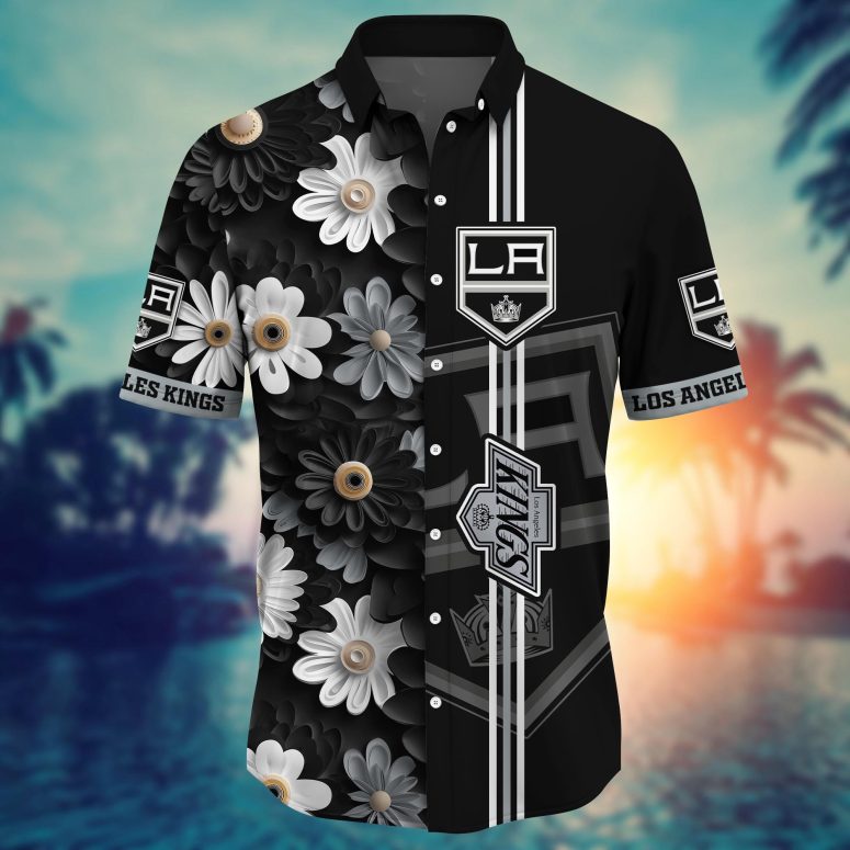 Los Angeles Kings Floral Elegance Hawaiian Shirt