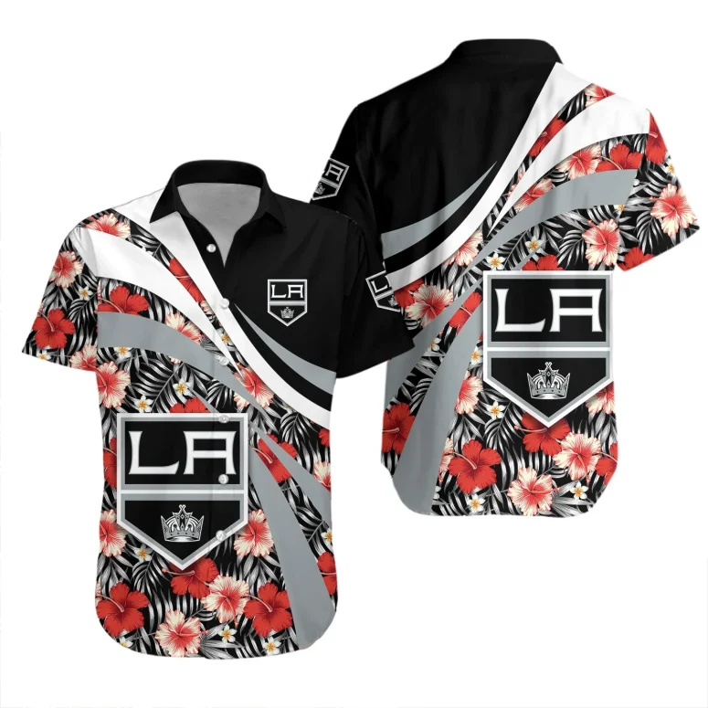 Los Angeles Kings Tropical Hibiscus Hawaiian Shirt