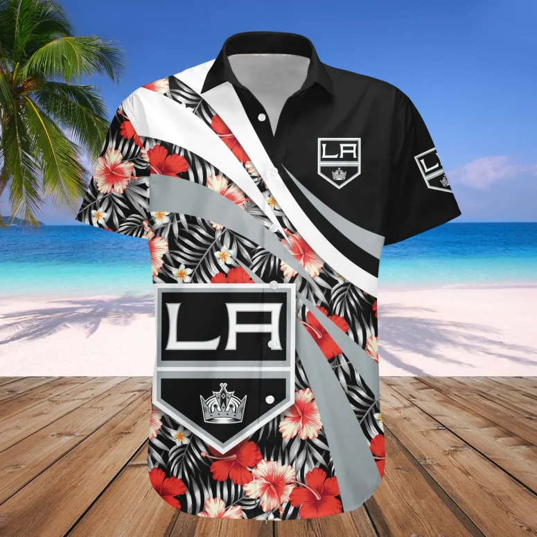 Los Angeles Kings Tropical Hibiscus Hawaiian Shirt