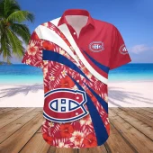 Montreal Canadiens Hibiscus Breeze Hawaiian Shirt Front - TeeAloha