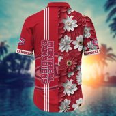 Montreal Canadiens Red Daisy Bloom Hawaiian Shirt Back - TeeAloha