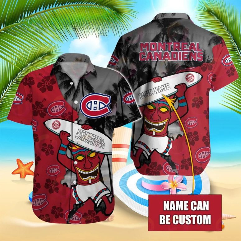 Montreal Canadiens Tiki Surf Style Hawaiian Shirt