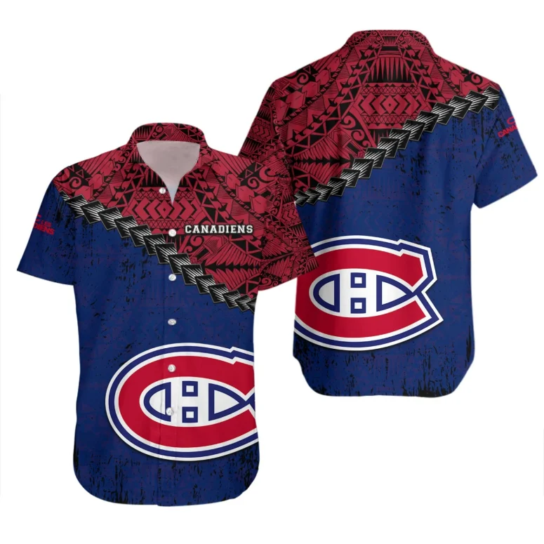 Montreal Canadiens Tribal Wave Hawaiian Shirt