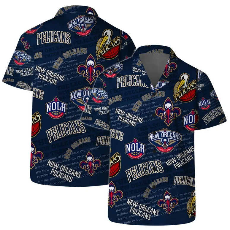 New Orleans Pelicans All-Over Print Hawaiian Shirt