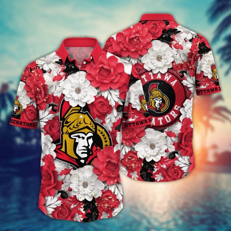 Ottawa Senators Blooming Glory Hawaiian Shirt