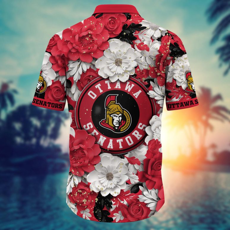 Ottawa Senators Blooming Glory Hawaiian Shirt
