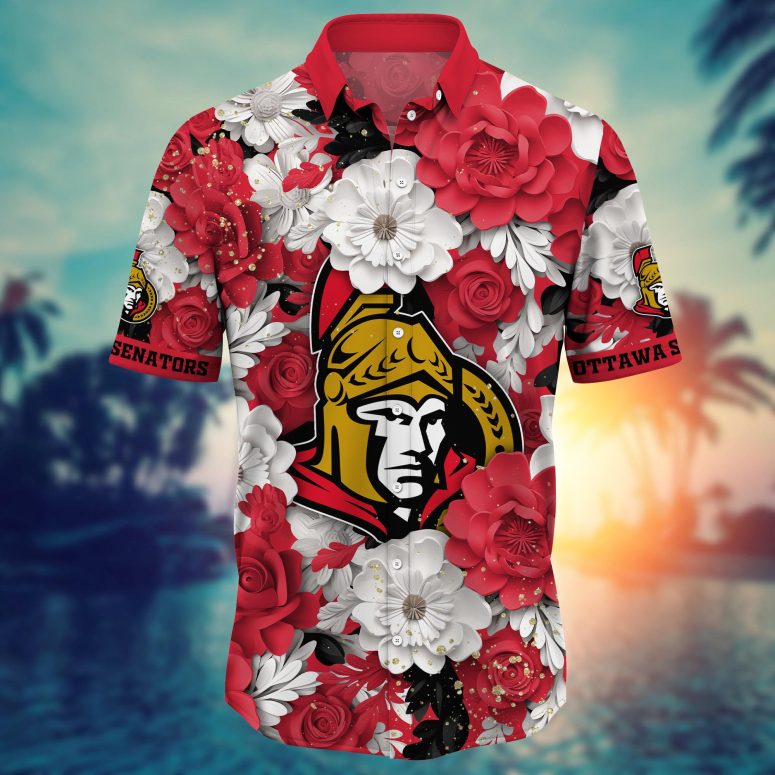 Ottawa Senators Blooming Glory Hawaiian Shirt