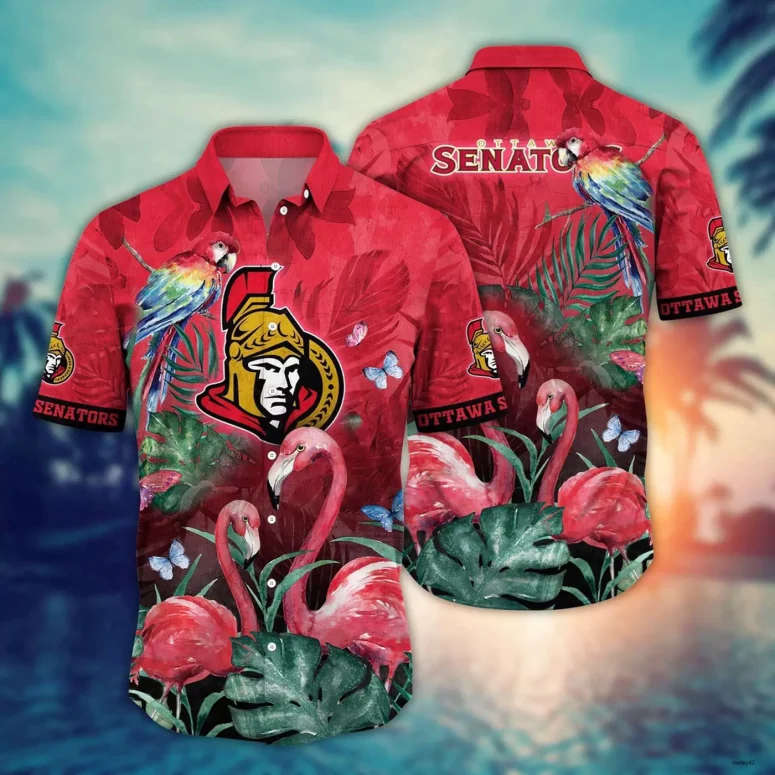 Ottawa Senators Flamingo Paradise Hawaiian Shirt