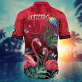 Ottawa Senators Flamingo Paradise Hawaiian Shirt Back - TeeAloha