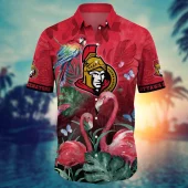 Ottawa Senators Flamingo Paradise Hawaiian Shirt Front - TeeAloha