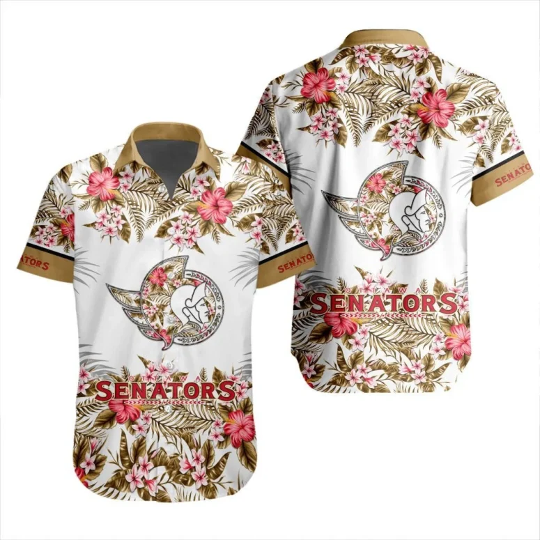 Ottawa Senators Floral Breeze Hawaiian Shirt