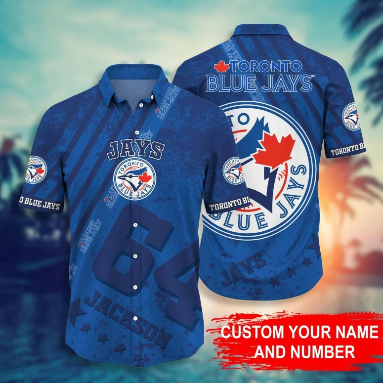 Toronto Blue Jays Custom Name Number Sports Hawaiian Shirt