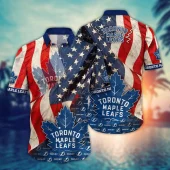 Toronto Maple Leafs American Flag Hawaiian Shirt