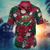 Vintage Floral Charm Minnesota Wild Hawaiian Shirt Front - TeeAloha