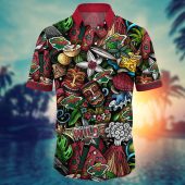 Volcanic Tiki Adventure Minnesota Wild Hawaiian Shirt Front - TeeAloha