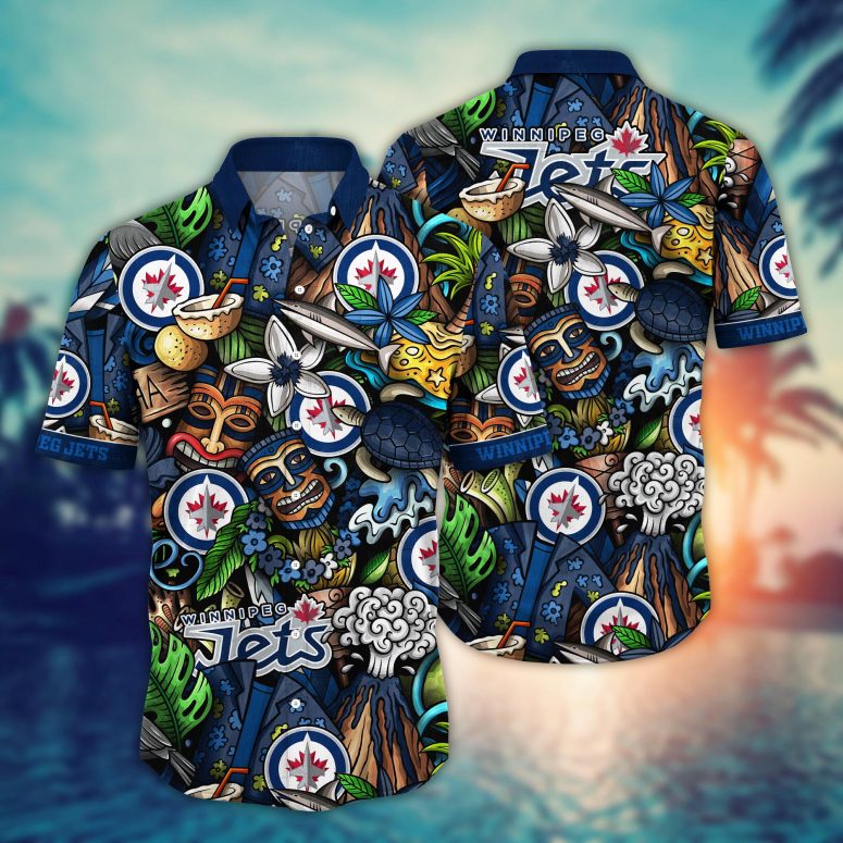 Winnipeg Jets Tropical Tiki Hawaiian Shirt