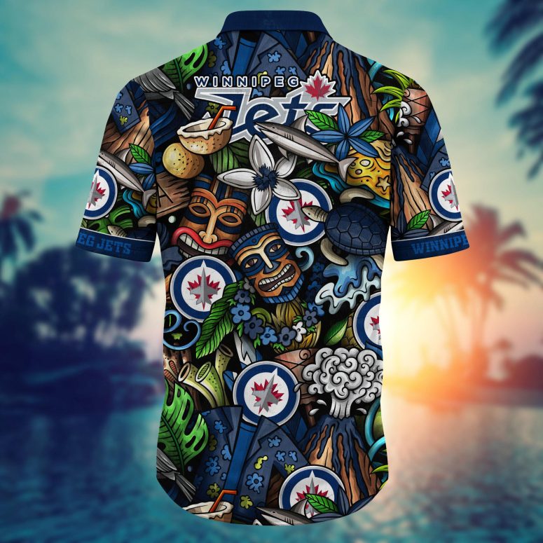 Winnipeg Jets Tropical Tiki Hawaiian Shirt