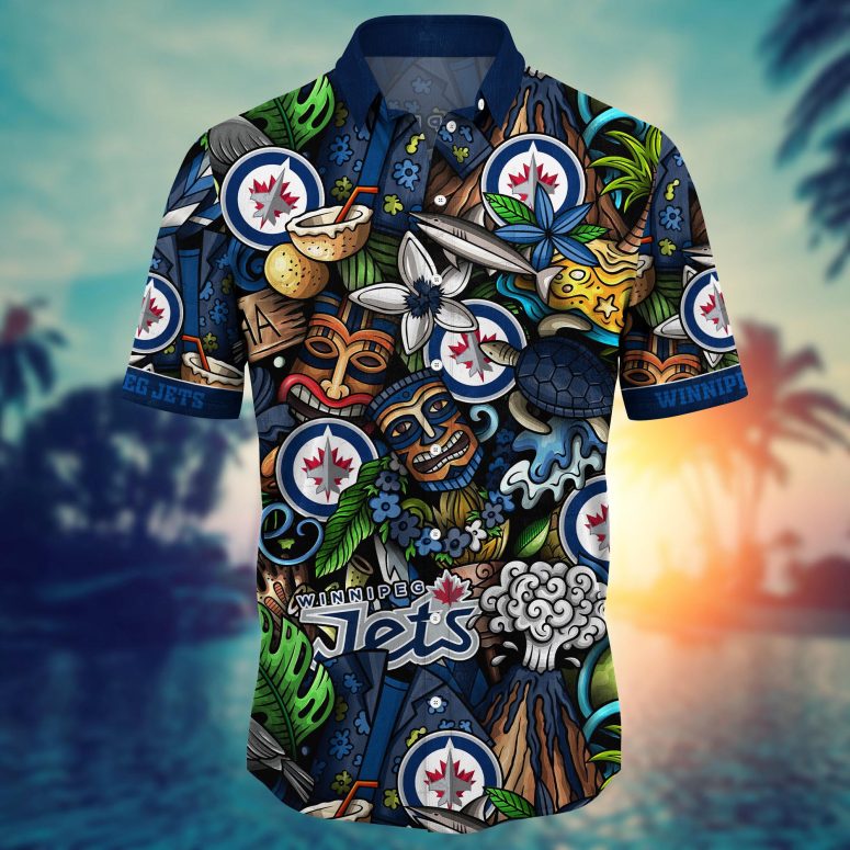 Winnipeg Jets Tropical Tiki Hawaiian Shirt