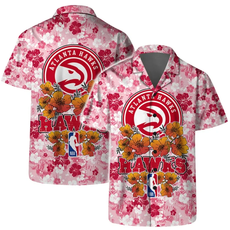 Atlanta Hawks Floral Burst Hawaiian Shirt