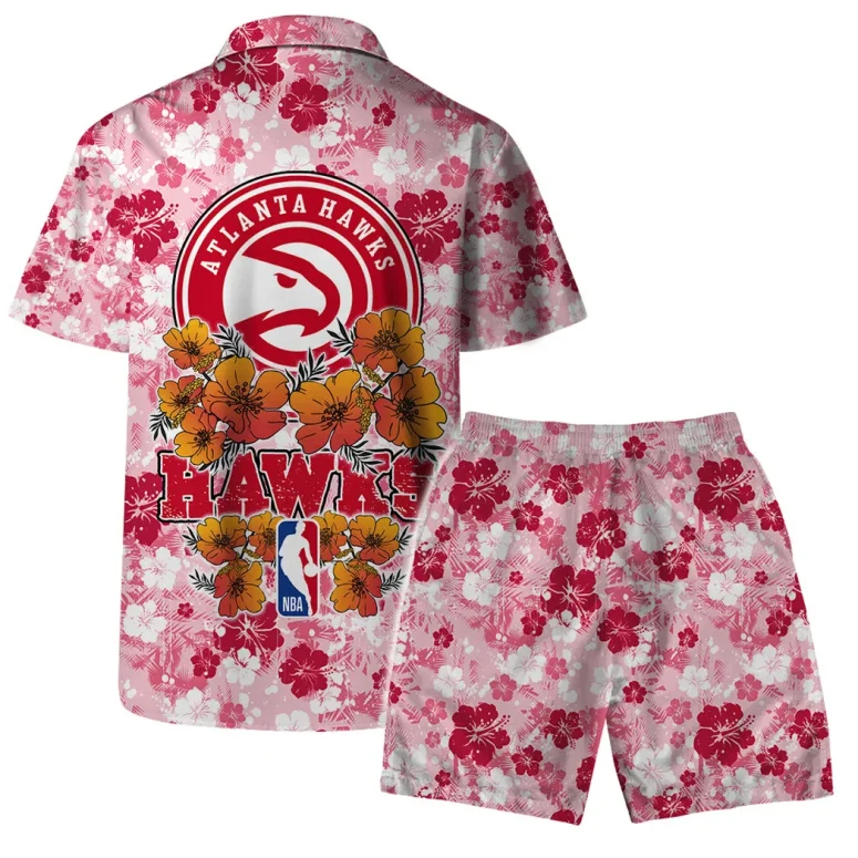 Atlanta Hawks Floral Burst Hawaiian Shirt