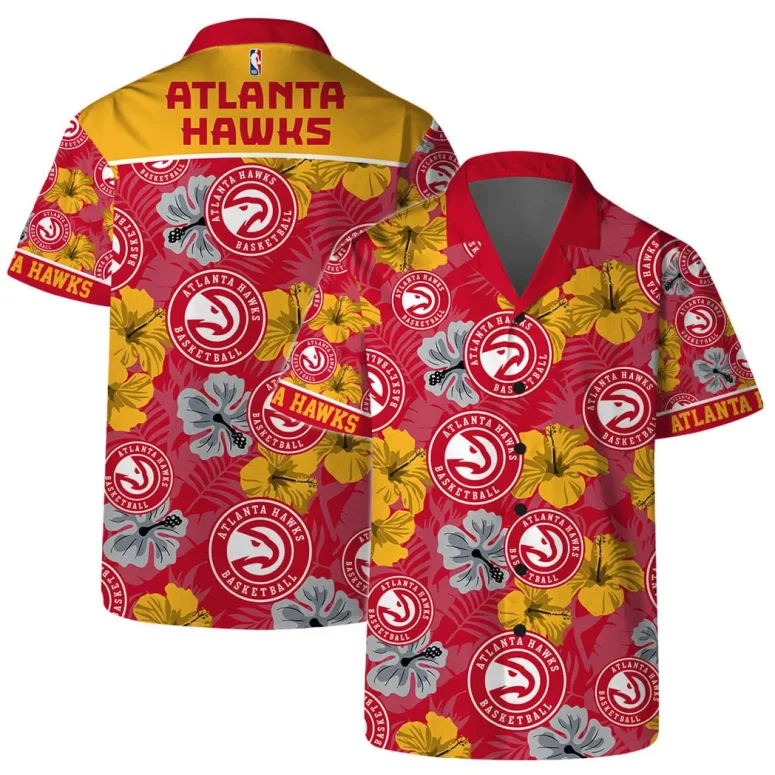 Atlanta Hawks Floral Hula Hawaiian Shirt