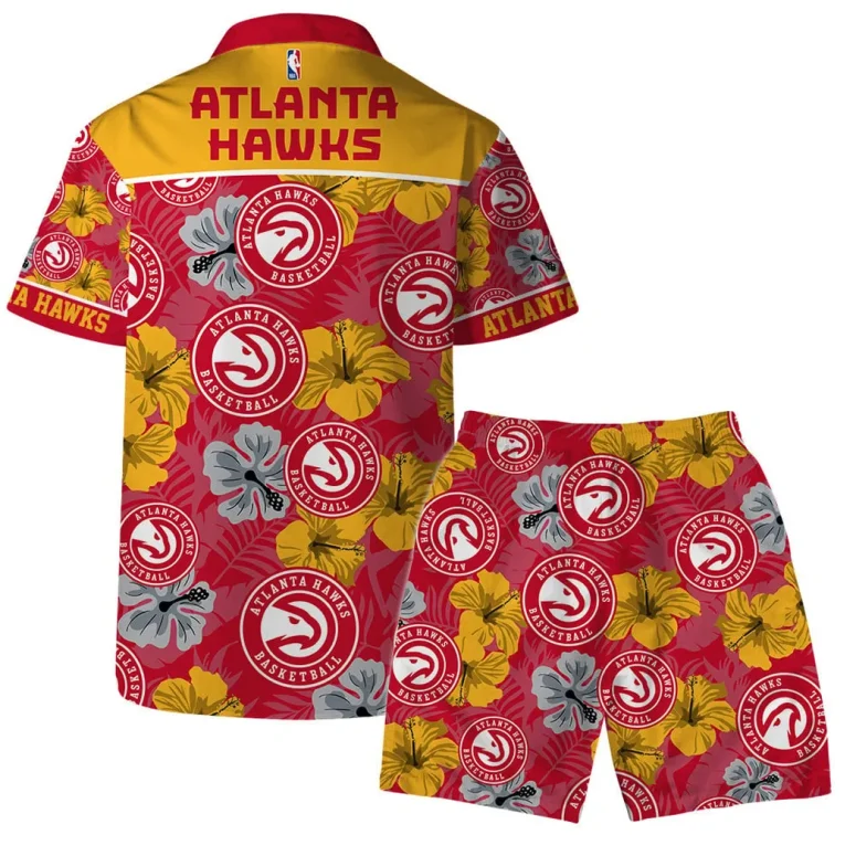 Atlanta Hawks Floral Hula Hawaiian Shirt
